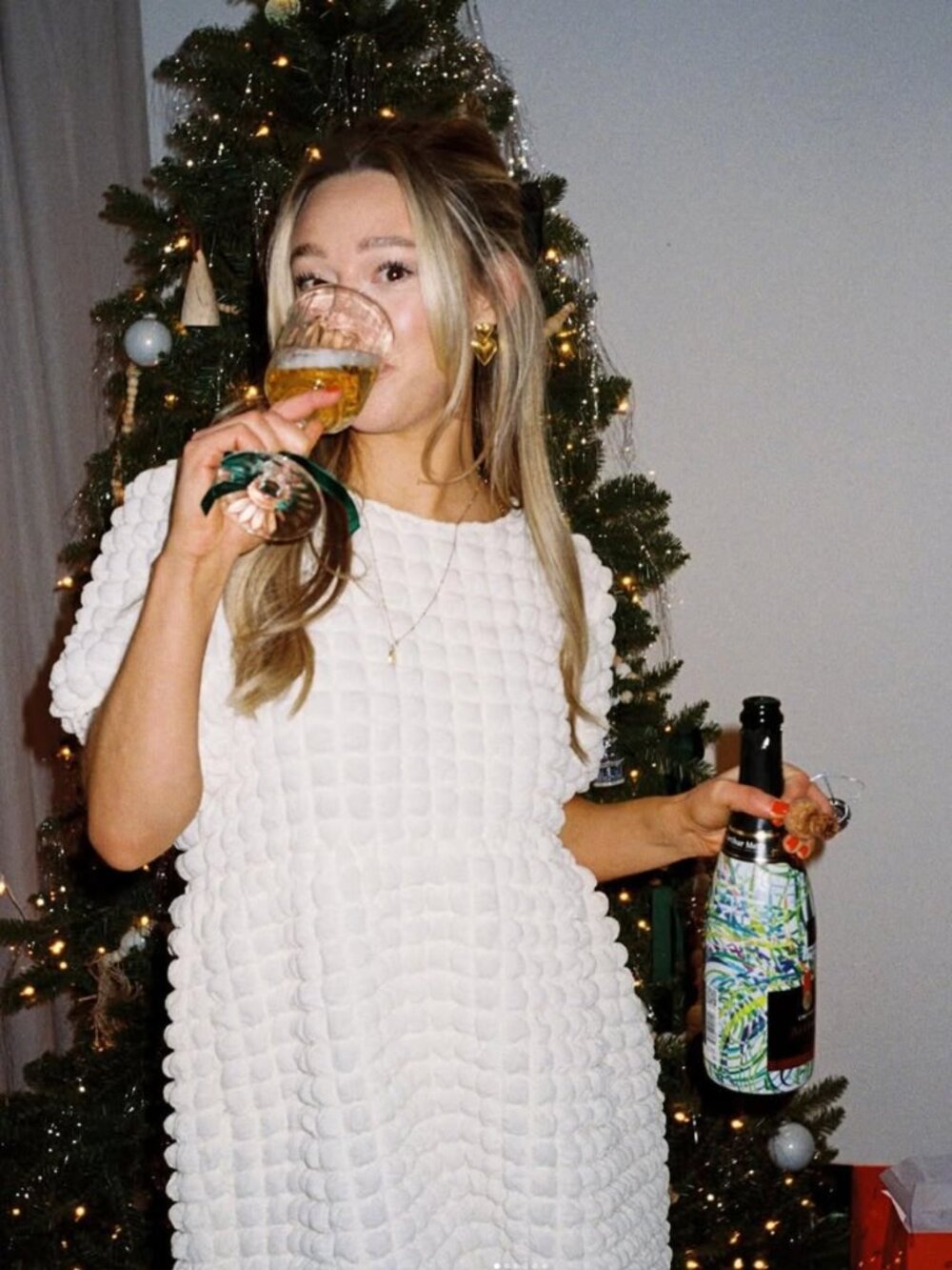 L.A. Hearts White Textured Puff Sleeve Mini Dress